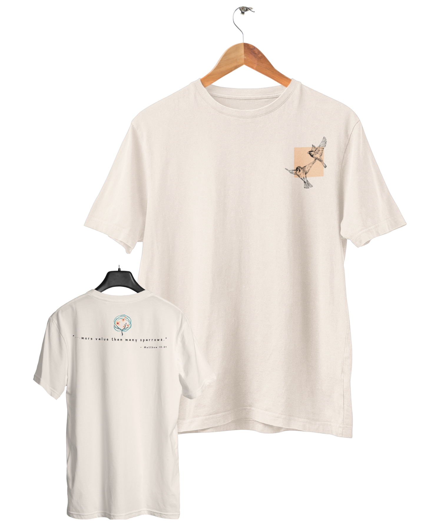 Sparrows V3, Camiseta, Branco Pérola