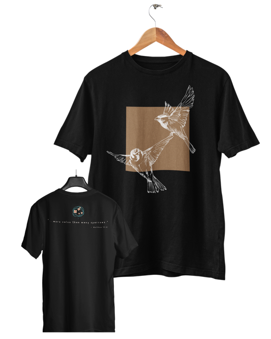 Sparrows, Camiseta, Preto