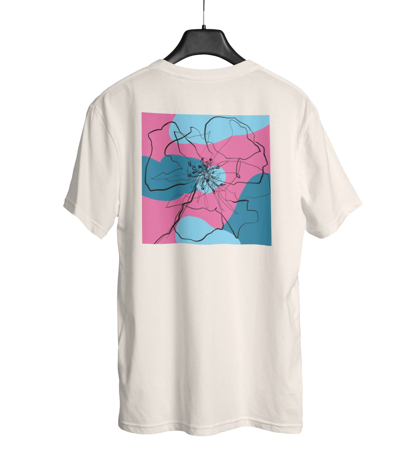 Flor Retrô, Camiseta, Branco Pérola