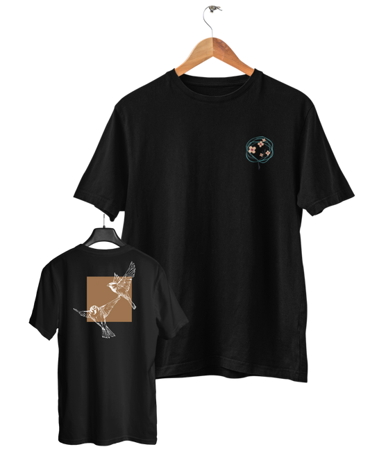 Sparrows V2, Camiseta, Preto