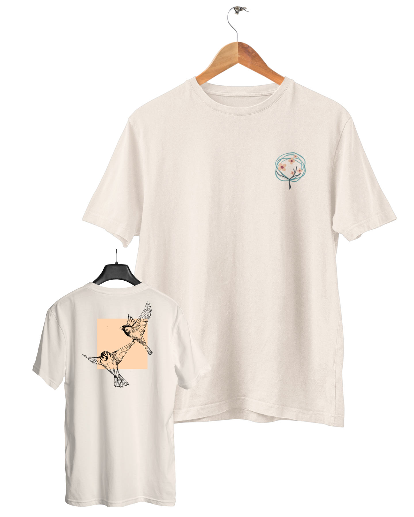 Sparrows V2, Camiseta, Branco Pérola